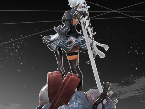 Nier Automata 2B Ready To Print Modelo de Impressão 3D