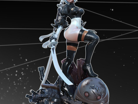Nier Automata 2B Ready To Print Modelo de Impressão 3D