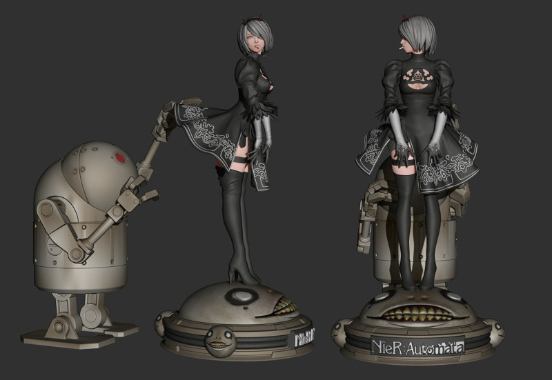 2B Nier Automata Ready To Print 3D Принт Модель .c4d .max .obj .3ds .fbx .stl .blend