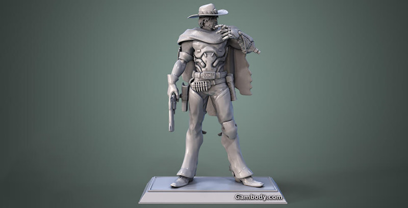 Overwatch McCree Ready To Print 3D Принт Модель .c4d .max .obj .3ds .fbx .stl .blend 
