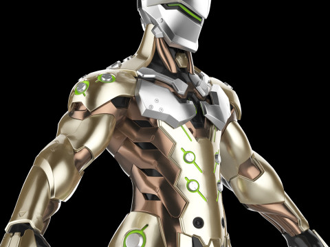 Genji Overwatch Full Body Armor Swords Helmet Suit Ready To Print 3D 打印模型