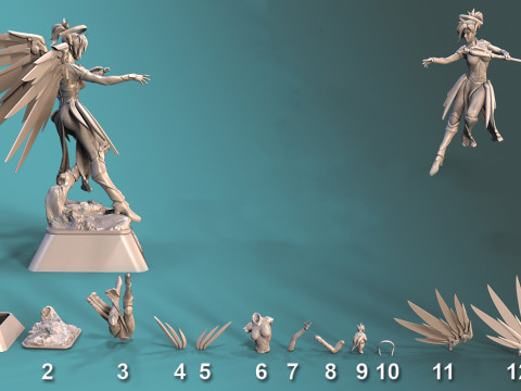 Angel Overwatch Ready To Print 3Dプリントモデル