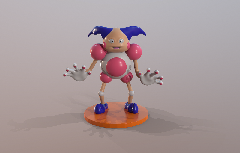 Pokemons Mr Mime Ready To Print Modelo de impresión 3D .c4d .max .obj .3ds .fbx .stl .blend