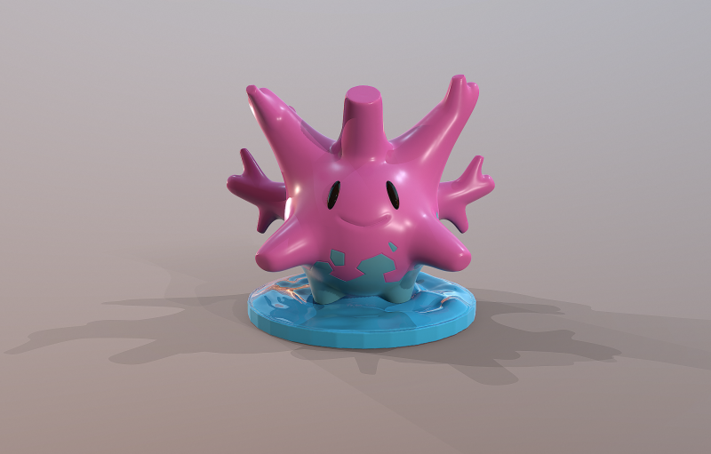 Pokemon Corsola Ready To Print 3D प्रिंट मॉडल .c4d .max .obj .3ds .fbx .stl .blend 