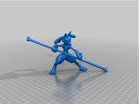 Lucario Pokemon Siap Dicetak Model Cetak 3D