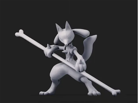 Lucario Pokemon Siap Dicetak Model Cetak 3D