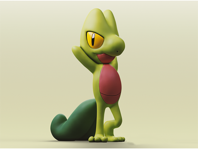 Treecko Pokemon Ready To Print 3D Принт Модель .c4d .max .obj .3ds .fbx .stl .blend