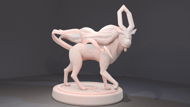 Suicune Pokemon Ready To Print Model Cetak 3D .c4d .max .obj .3ds .fbx .stl .blend