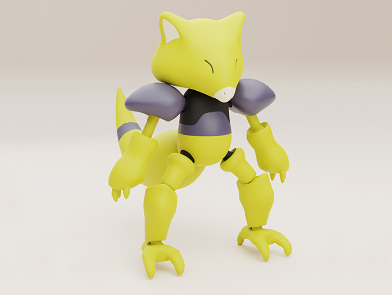 Pokemon Abra Ready To Print 3D Print Model .c4d .max .obj .3ds .fbx .stl .blend