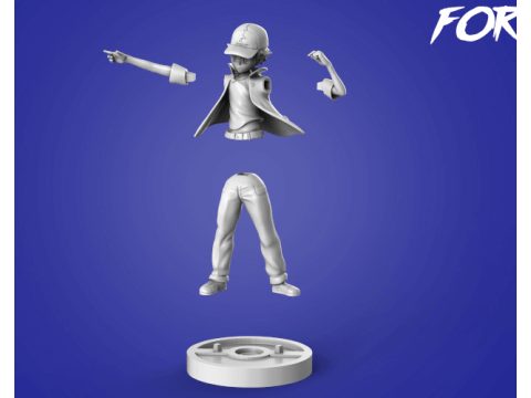 Ash Pokemon Ready To Print Modello di stampa 3D