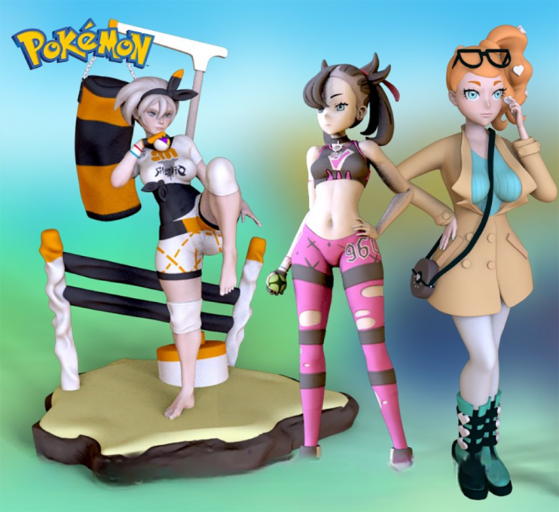 Bea Marnie and Sonia Ready To Print 3D 打印模型 .c4d .max .obj .3ds .fbx .stl .blend 