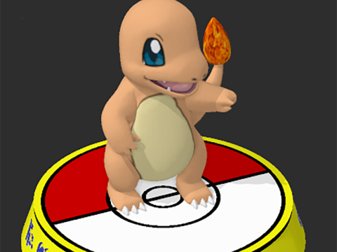 Charmander on Base Ready To Print Model do druku 3D