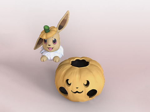 Eevee pokemon hallowwen 3D Figuries Ready To Print 3D 프린트 모델