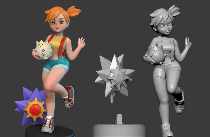 Figurki 3D Ella Art Pokemon gotowe do druku Model do druku 3D .c4d .max .obj .3ds .fbx .stl .blend