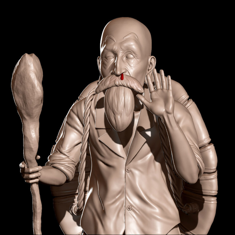 Master Roshi on Turtle 3D 프린트 모델 .c4d .max .obj .3ds .fbx .stl .blend 