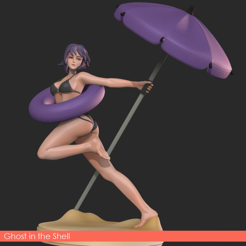 Motoko Kusanagi - Ghost in the Shell 3D Print Model .c4d .max .obj .3ds .fbx .stl .blend 