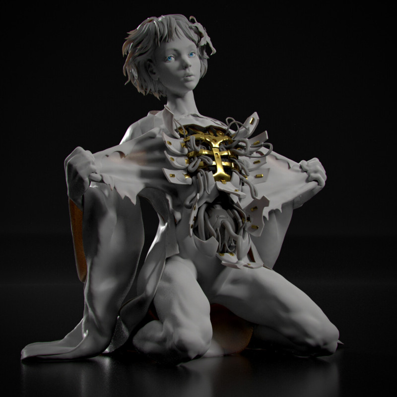 Gynoid Ghost in the shell 3D Print Model .c4d .max .obj .3ds .fbx .stl .blend 
