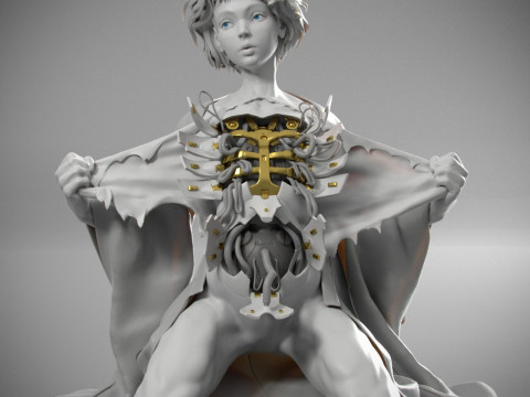 Gynoid Ghost in the shell 3D Print Model