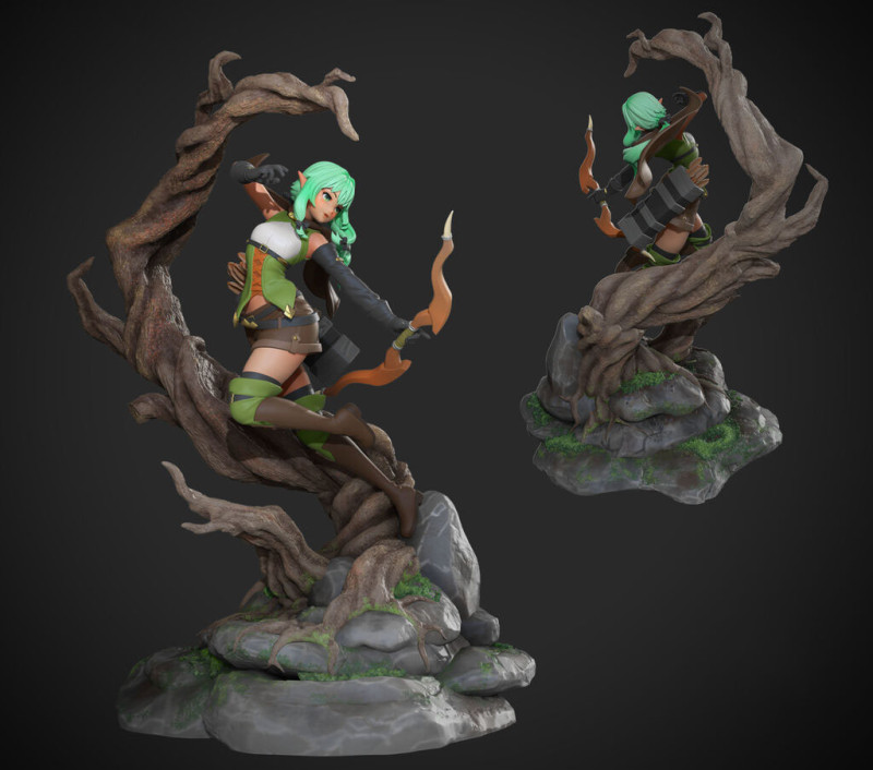 High Elf Archer from Goblin Slayer 3D Print Model .c4d .max .obj .3ds .fbx .stl .blend 