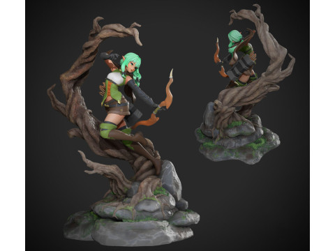 Hochelfen-Bogensch&uuml;tze aus Goblin Slayer 3D Druckmodell