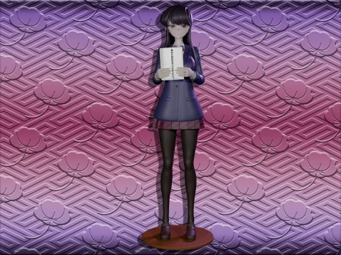 古見硝子フィギュア 3Dプリントモデル