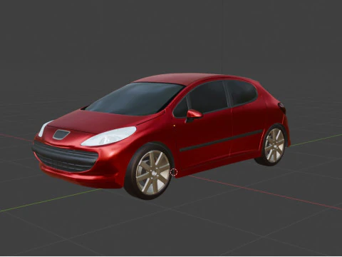 Пежо 207 4 двери 2009 г. 3D Модель