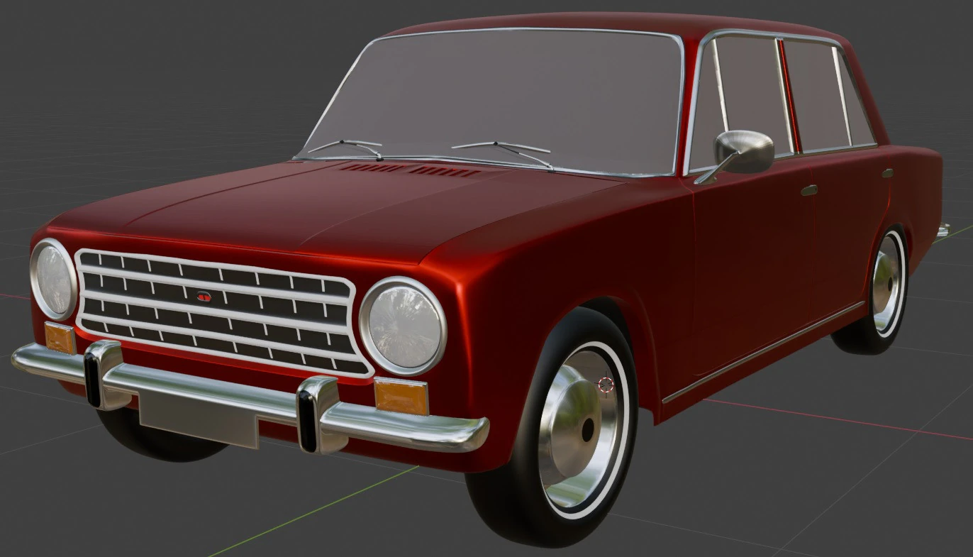 Fiat 124 Blender 3D Model .c4d .max .obj .3ds .fbx .stl .blend