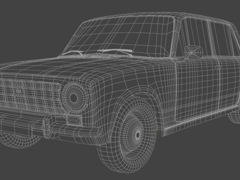 Fiat 124 Blender 3D Модель