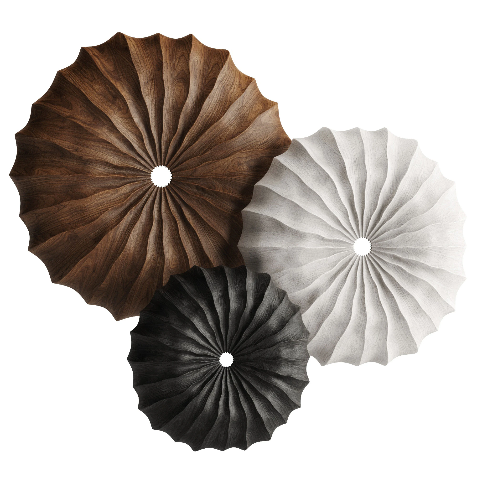 Grooved Wheels Sculptures 3D Model .c4d .max .obj .3ds .fbx .stl .blend 