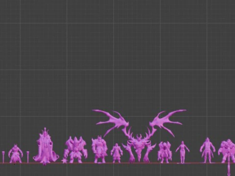 Dota 인쇄용 3D 피규어 25개 3D 프린트 모델