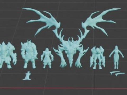 25 3D figures for printing Dota Model do druku 3D