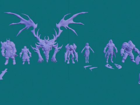 25 3D figures for printing Dota Model do druku 3D