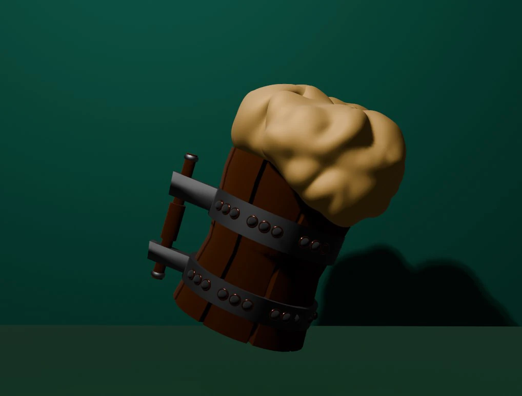 Wooden Mug 3D Print Model .c4d .max .obj .3ds .fbx .stl .blend 