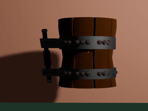 Wooden Mug 3D Print Model