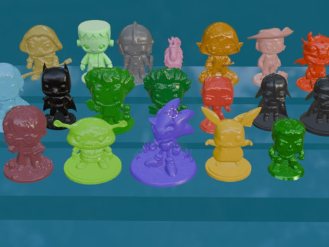 20 Funko Poop 3D Принт Модель