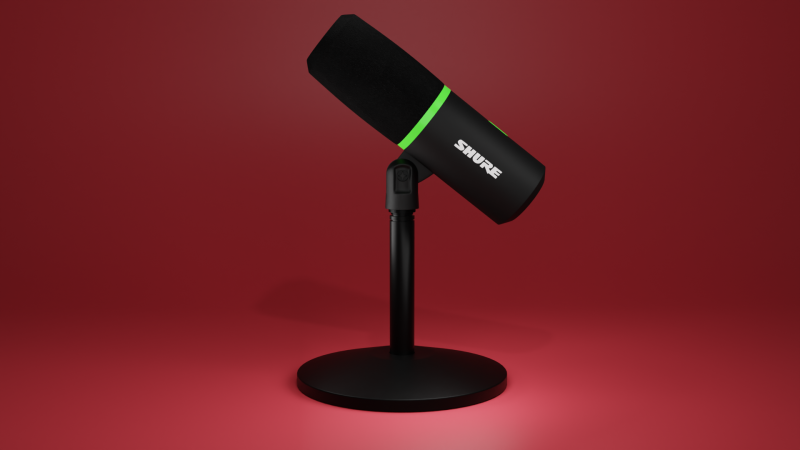 Shure microphone mic microphone 3D Model .c4d .max .obj .3ds .fbx .stl .blend 