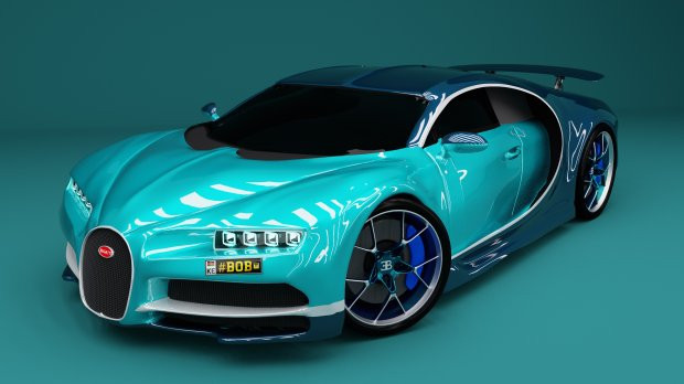 Bugatti Chiron 2017 sports car 3D 模型 .c4d .max .obj .3ds .fbx .stl .blend