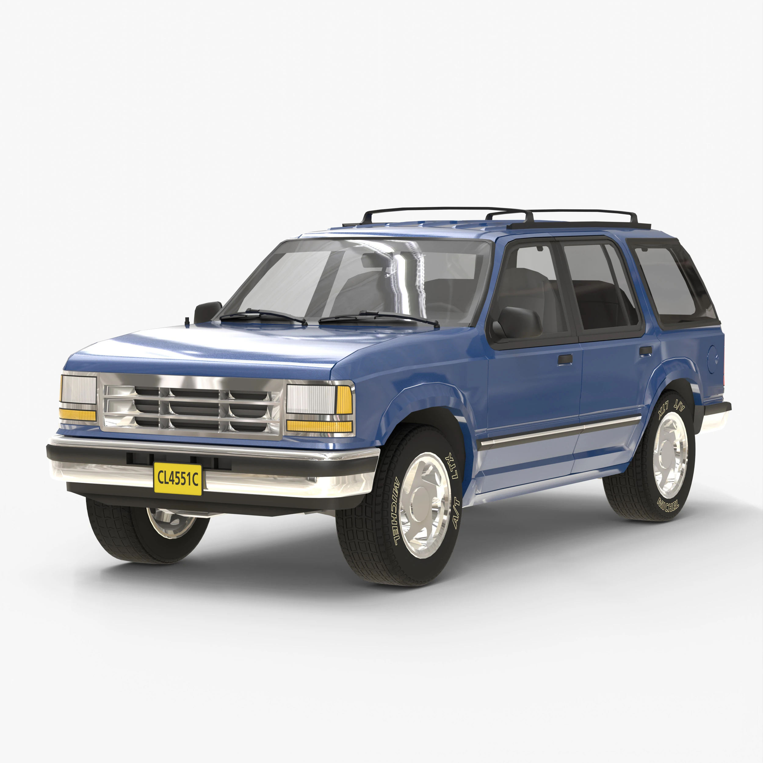 SUV Truck 90s 3D Model .c4d .max .obj .3ds .fbx .stl .blend 