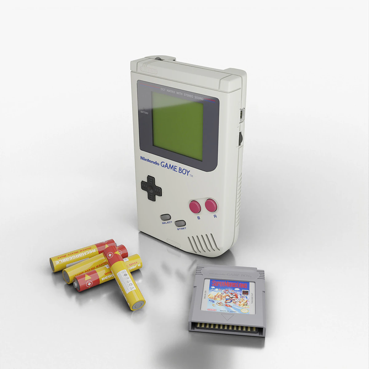 Nintendo Game Boy DMG 3D Model .c4d .max .obj .3ds .fbx .stl .blend