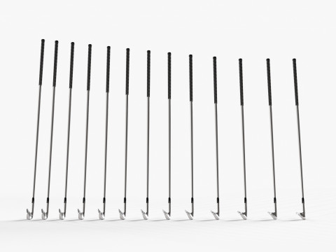 Golf Clubs and Bags 3D Модель