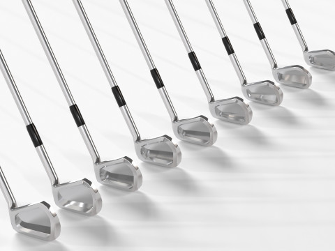 Golf Clubs and Bags 3D Модель