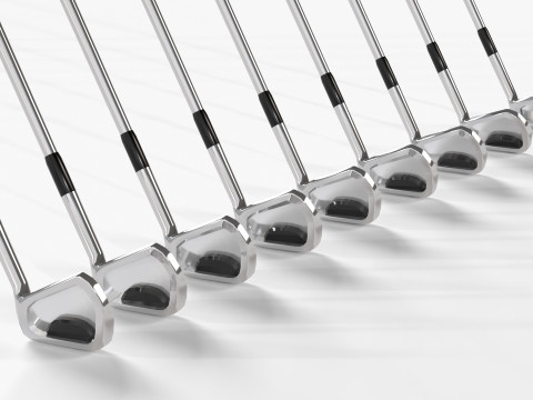 Golf Clubs and Bags 3D Модель