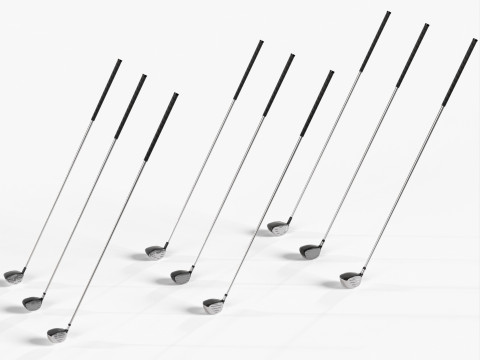 Golf Clubs and Bags 3D Модель