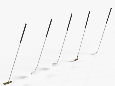 Golf Clubs and Bags 3D Модель