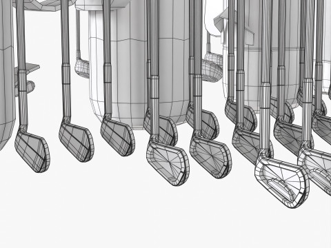 Golf Clubs and Bags 3D Модель