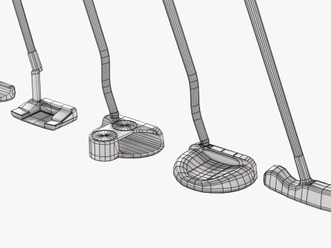 Golf Clubs and Bags 3D Модель