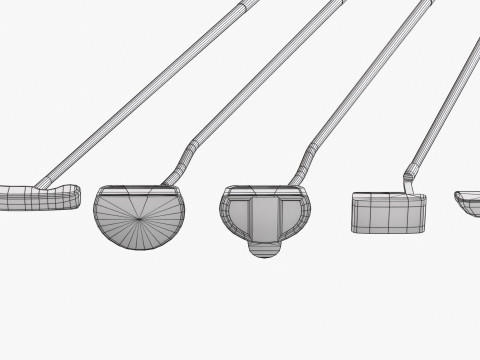 Golf Clubs and Bags 3D Модель