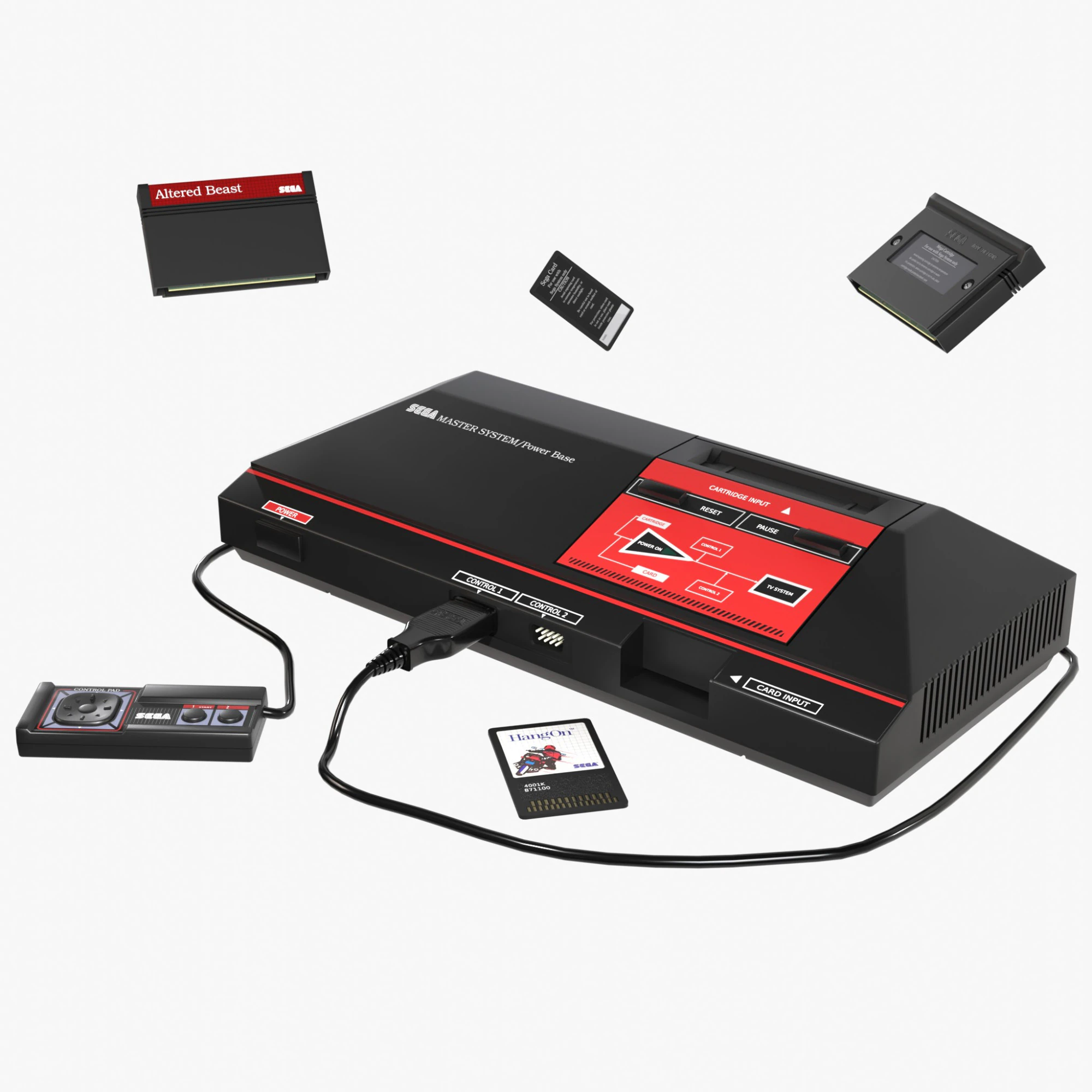 Sega Master System 3D Model .c4d .max .obj .3ds .fbx .stl .blend 