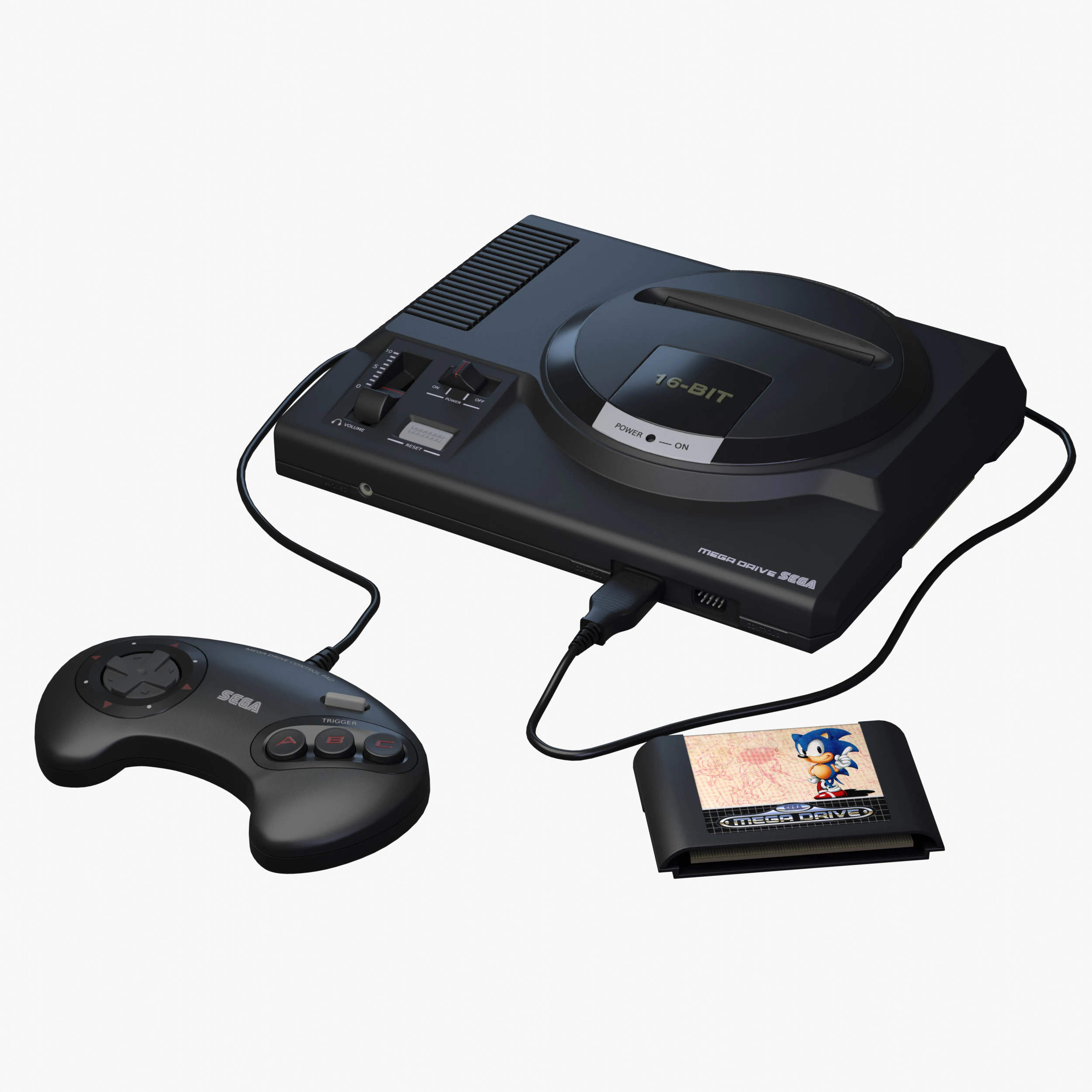 Sega Mega Drive Genesis 3D Model .c4d .max .obj .3ds .fbx .stl .blend