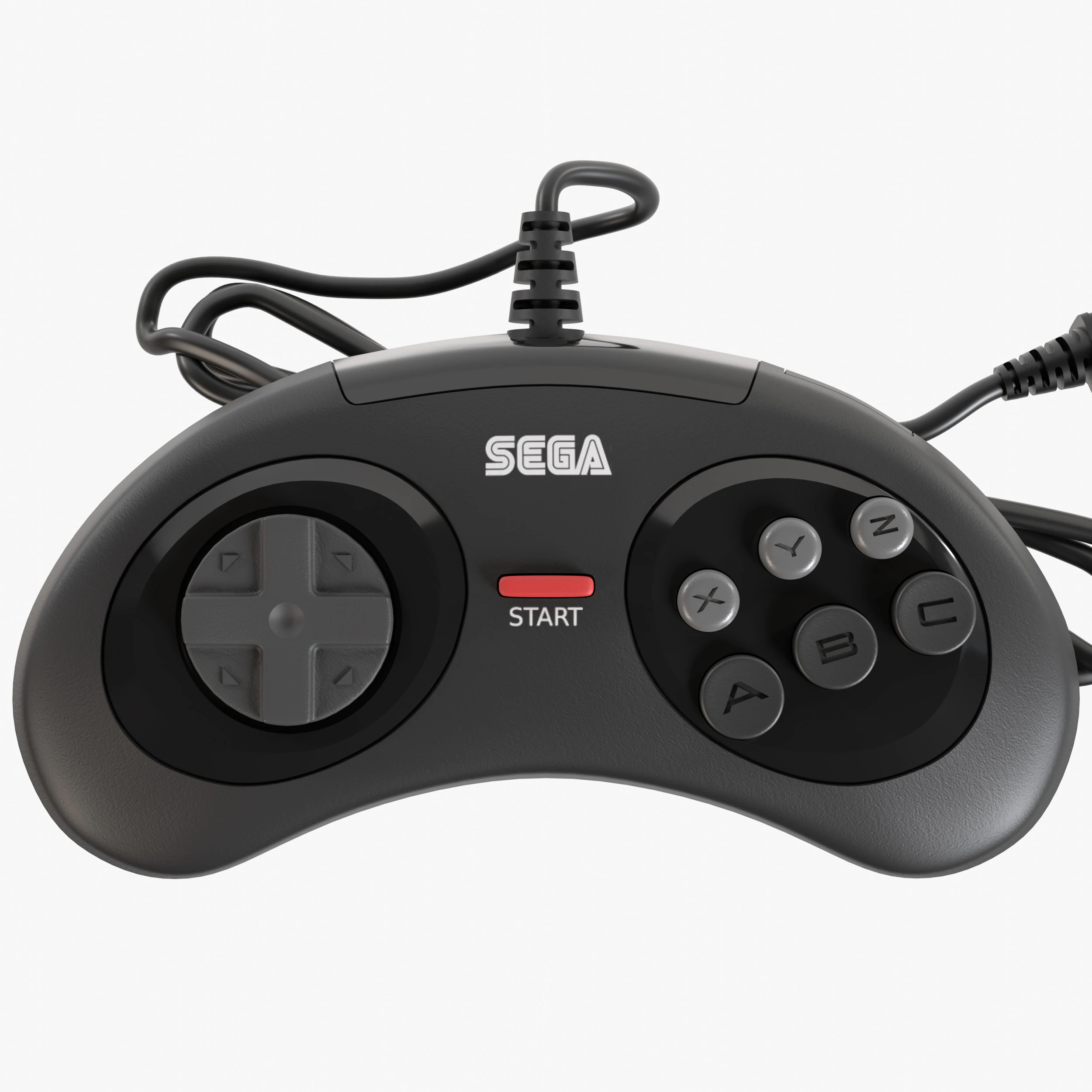 Sega Mega Drive Genesis Six Button Controller 3D Model .c4d .max .obj .3ds .fbx .stl .blend 